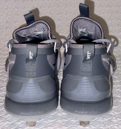 NIKE Force Zoom Trout 9 Elite Wolf Grey White Metal Spike Baseball Cleats Mens 9 - Picture 6 of 8