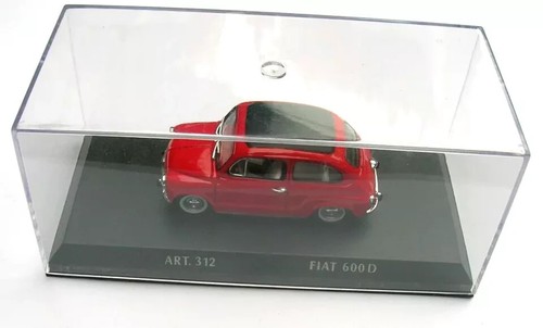 FIAT 600D 1965 scale 1/43 Detail Cars in display case - 600 d red - Imagen 3 de 3