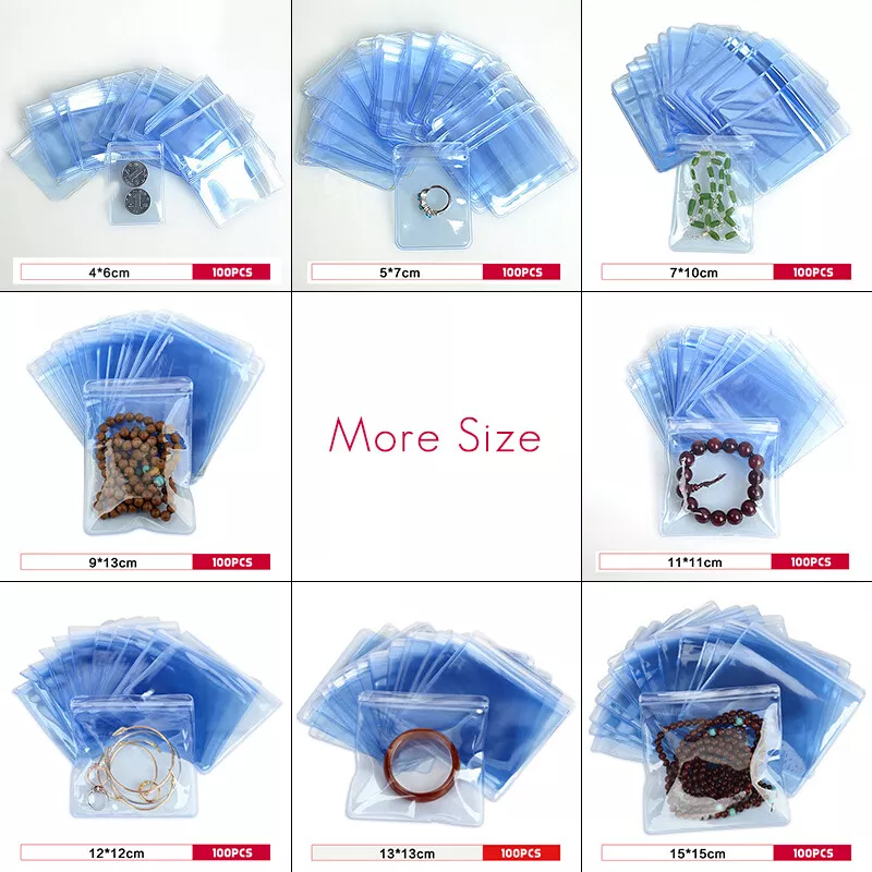 100pcs/set PE Jewelry Storage Bag, Clear Jewelry Bags Set For Home