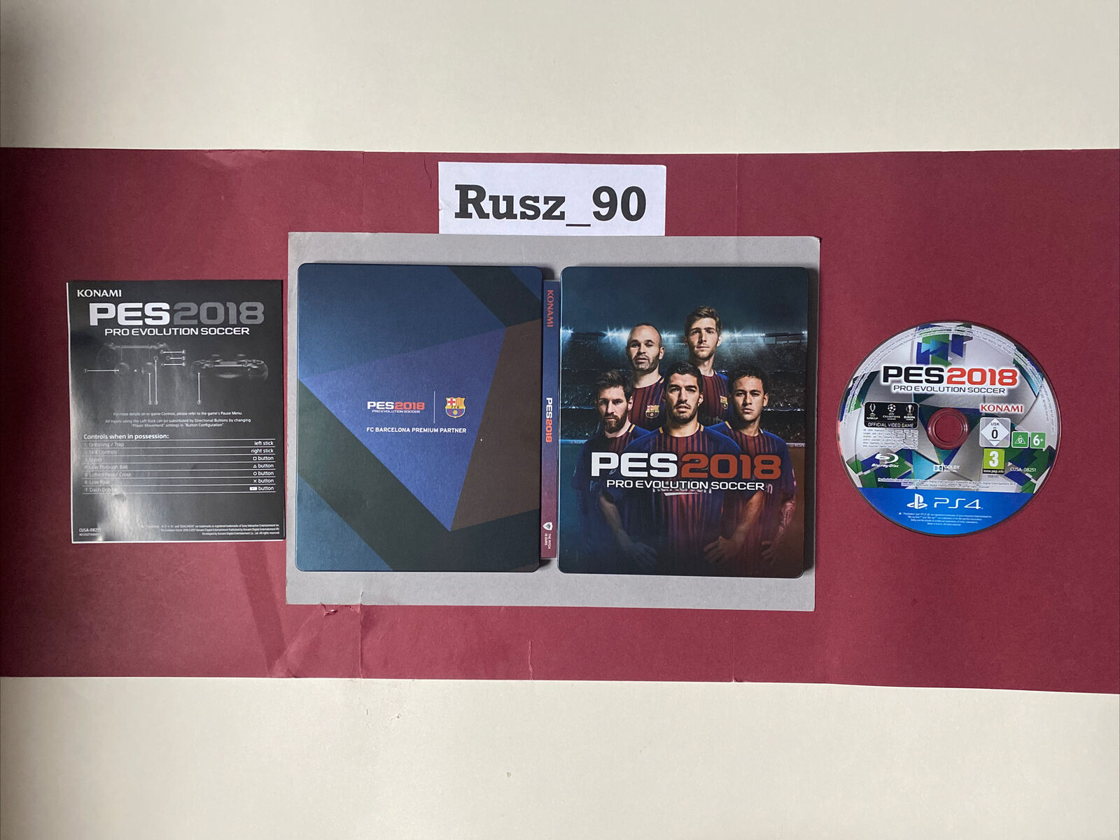 Pro Evolution Soccer PES 2018 PS4 Steelbook Barcelona Premium Edition EXC  COND