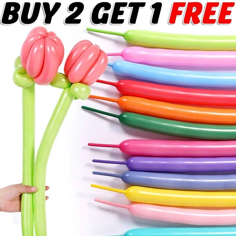 CREATIVE DECORATION 100 X Long Plain Balloons Latex Balons 260Q Twisting Modelling Long Balloons UK