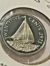 1973 Bahamas 5 Coin Group Proof 1-5-10-15 and 25 Cent Coins #735