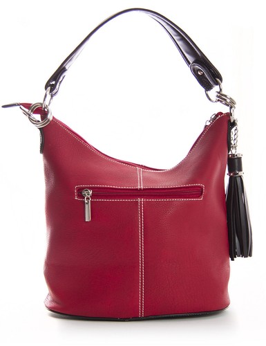 Bolso de hombro con forma de cubo con mango superior hecho por diseñador para mujer con borla - Imagen 3 de 30