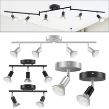 GU10 Modern 1/3/4 Light Track Lighting Kit Flush Mount Wall Ceiling Spot Light