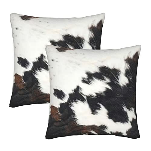 not-real-set-of-2-western-cow-print-pillow-covers-christmas-18x18-inch