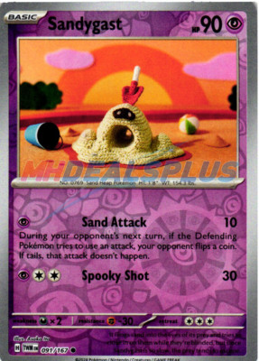 NM Pokemon Twilight Masquerade Sandygast Reverse Holo 091