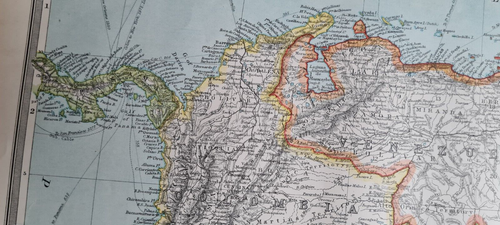 Antike (1907) Landkarte - Südamerika Nordwesten - Bolivien / Peru / Kolumbien - Bild 11 von 15