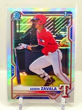 NON AUTO 2021 Bowman Chrome 1st Aaron Zavala Refractor SP Rangers Silver RC C3
