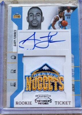 2010-11 Playoff Contenders Rookie Patch Auto Gary Forbes RC Denver Nuggets