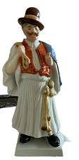 HUNGARIAN FARMER PORCELAIN FIGURINE, HAND PAINTED IN HEREND, 13 1/4