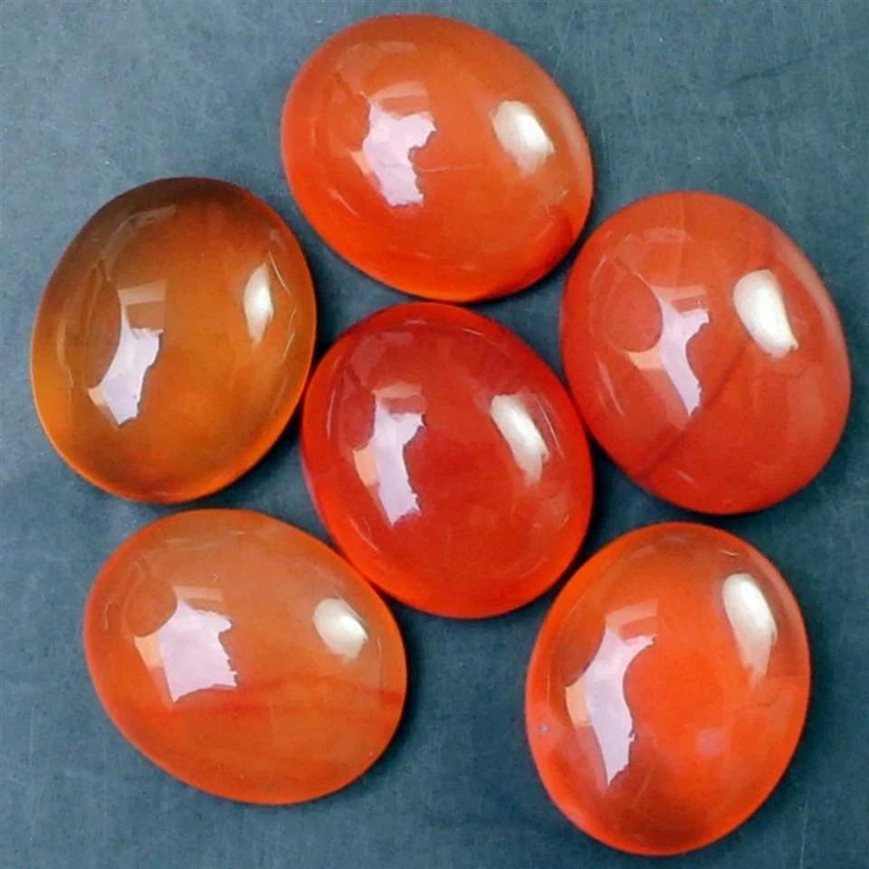 Wholesale Lot 12x10mm Oval Cabochon Natural Carnelian Loose Calibrated Gemstone - Image 4 of 4