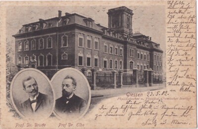 GIESSEN Universität Physik - Institut mit Prof. Drude & Elbs sw AK 1902 