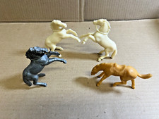 Vintage Lot of 4 Tim Mee Toys Plastic Horse Tim-Mee