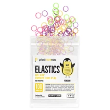 100 Assorted Color Light 3.5 Oz 5/16" Penguin Latex Elastic Rubber Bands Braces