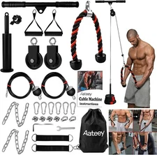 LAT & Lift Pulley Weight Cable System Attachments for Home Gym Forearm Triceps..