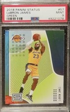 2018 Panini Status Green Lebron James NBA Los Angeles Lakers #57 PSA Graded Mint