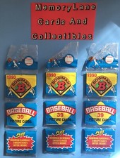 1990-bowman-baseball-trading-cards-rack-pack-3pack-lot-sealed-official-mlb-rare