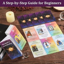 Tarot Cards for Beginners Deck with Meanings Astrology Decks with Guide Book New