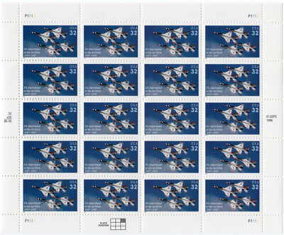 Scott #3167 Air Force 50th Anniversary (Thunderbirds) Sheet of 20 Stamps - MNH