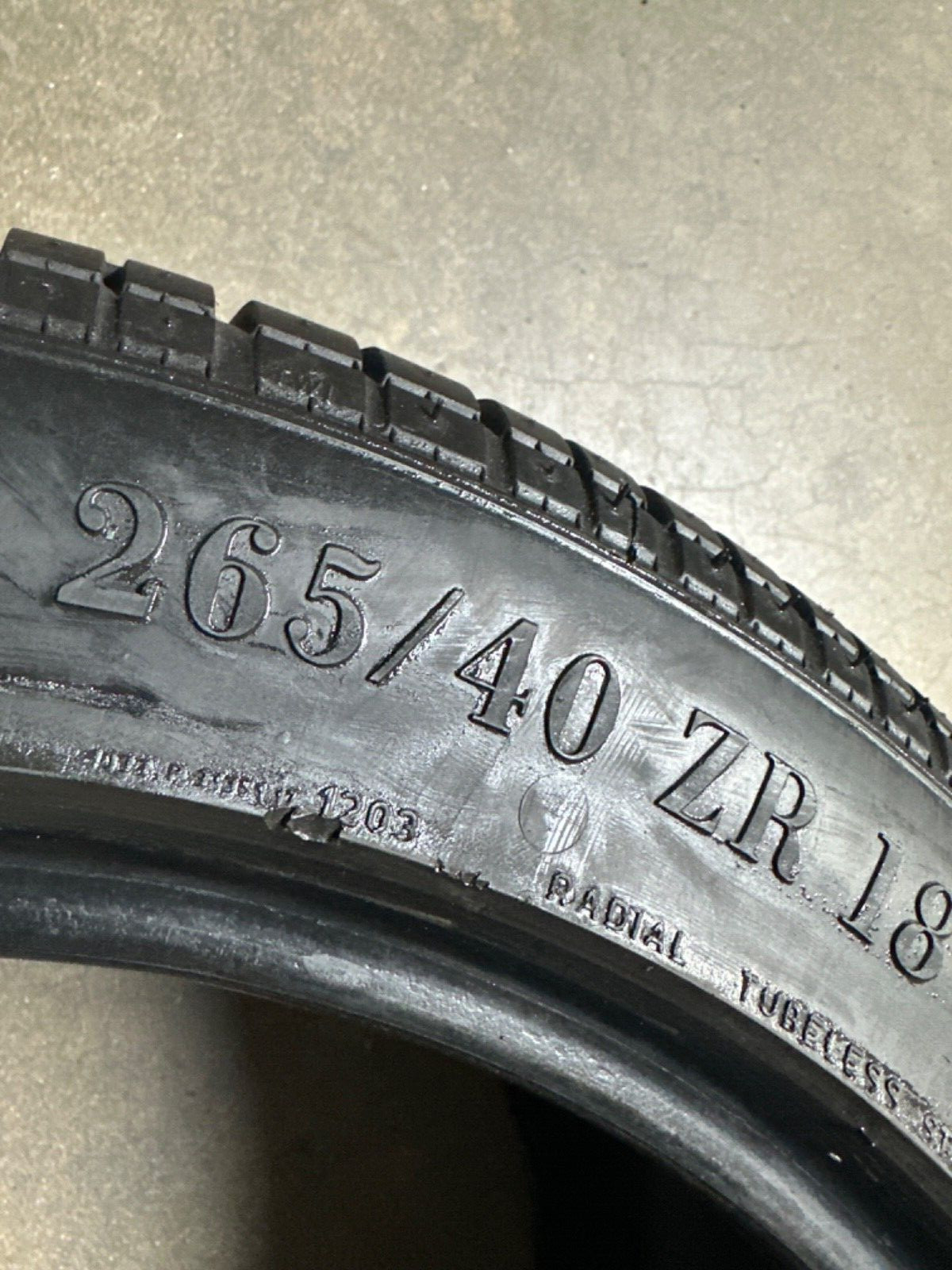 PIRELLI P ZERO TIRES 225/40/18/ 265/40/18 70% FERRARI F355 USED TIRES