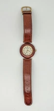 Jean Pierre Lepine France W31 Women's Quartz Wrist Watch; Wood w/Leather Strap
