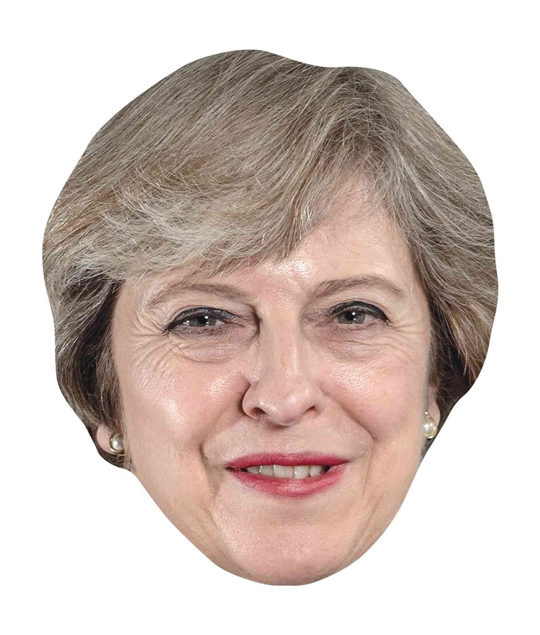 Theresa May Single 2D Card Party Face Mask - British Politician