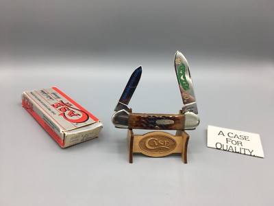1990 Case Carolina Butterbean Canoe Knife Bone Handles Mint Box - SN# 020 - A23