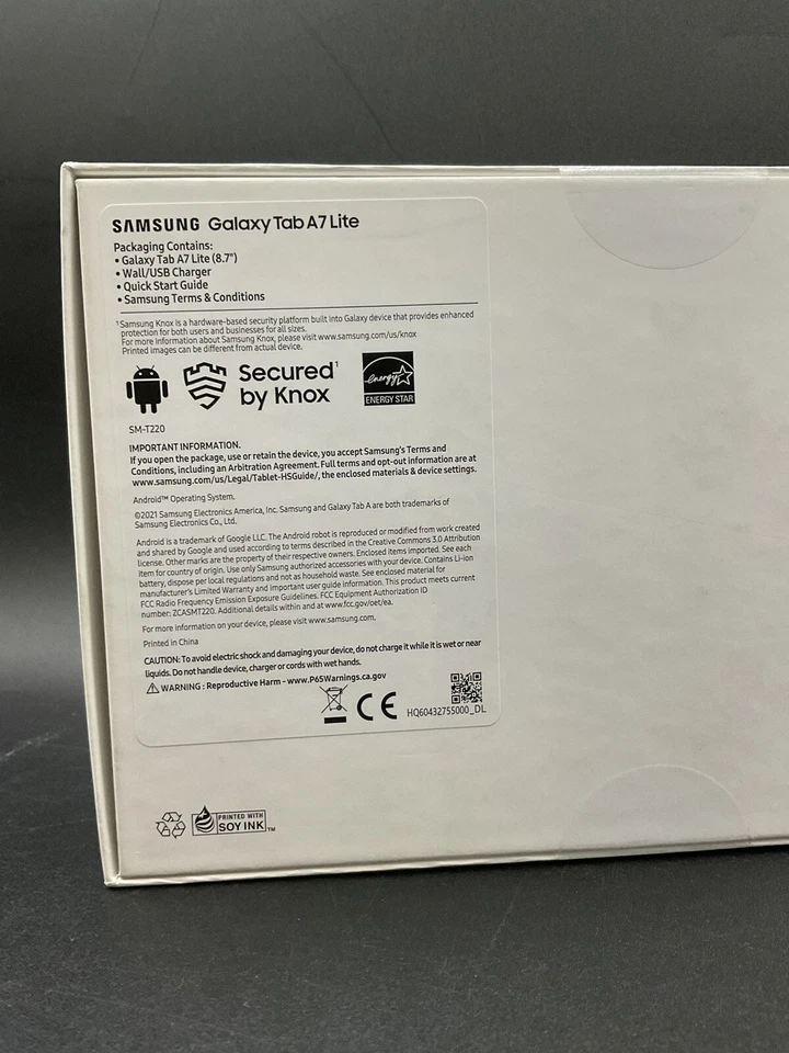 SAMSUNG GALAXY TAB A7 LITE 8.7" FACTORY SEALED BOX WIFI & CELLULAR UNLOCKED NEW - Image 3 of 4