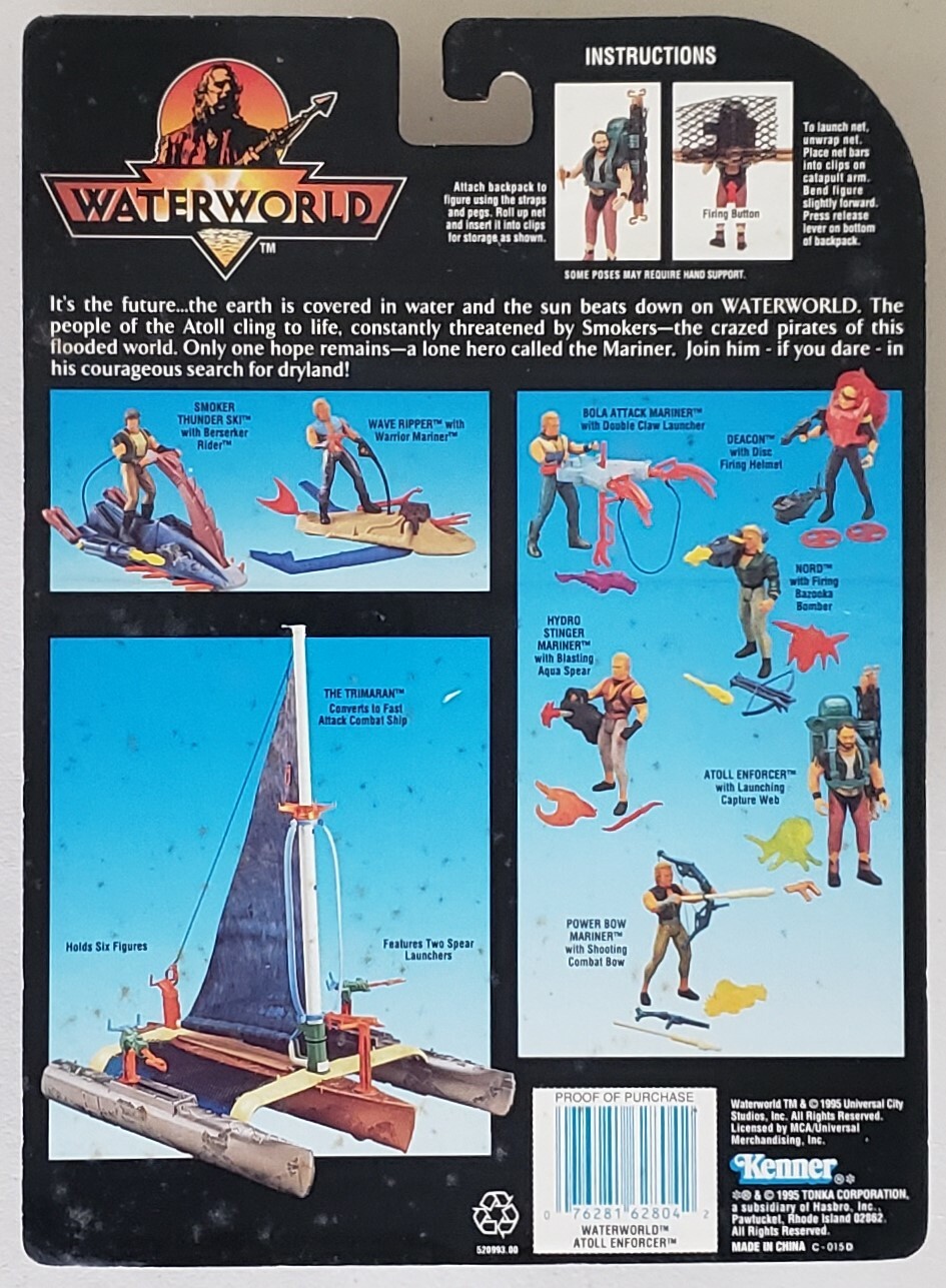 WATERWORLD ATOLL ENFORCER WITH LAUNCHING CAPTURE NET AND MUTANT SQUID