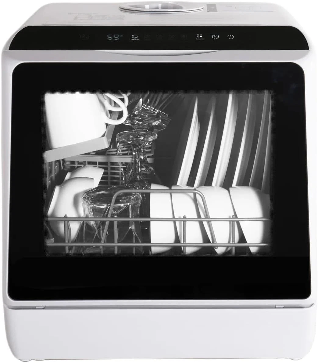 eklipt Mini Table Top Dishwasher Portable Countertop with 5 White