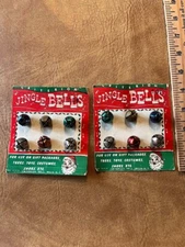 Vintage Criterion Christmas Jingle Bells 6 Bell Card New Old Stock Lot of 2