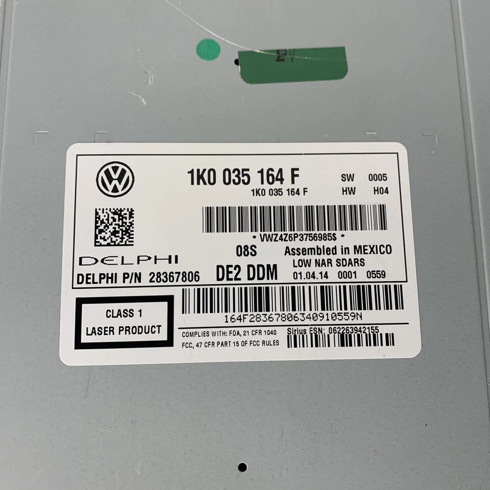 VW Volkswagen Radio 1K0035164 Delphi DE2-DDM 28285097 - Image 3 of 4