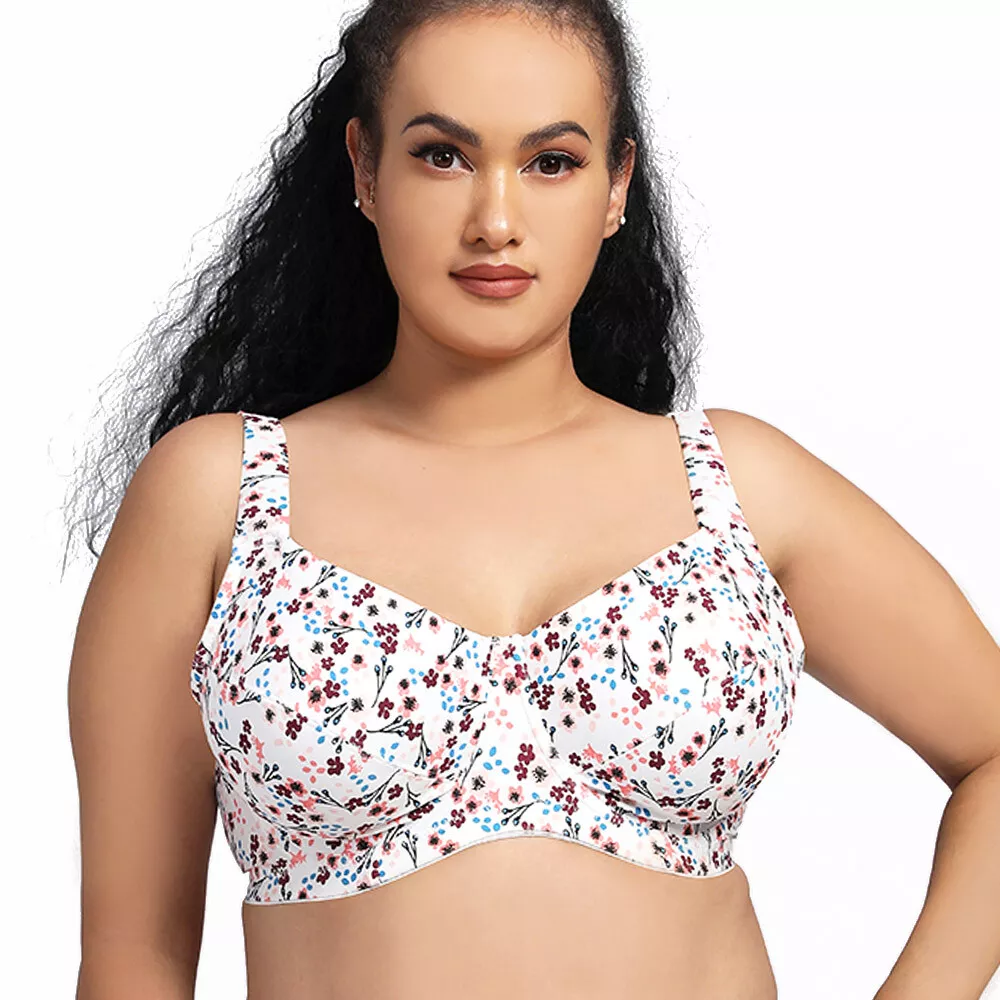 Women's Cotton Full Coverage Underwired Non-padded Seamless Plus Size Bra  34-54