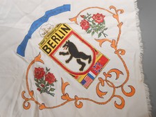 RARE German Germany Berlin Occupation Forces Commemorative Painted Silk Scarf