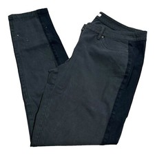 Eileen Fisher Organic Cotton Straight Leg Pants Women's M Gray Stretch Mid Rise