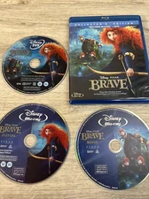 Brave Disney Pixar Blu Ray + DVD 3 Disc Set Family Adventure 2012 Bonus Features