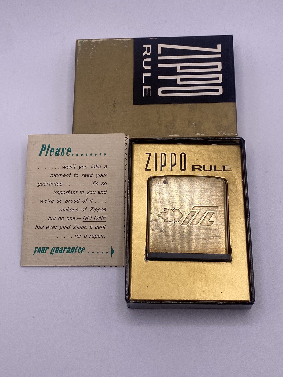 Zippo Rule Tape Measure Brass Advert W/ Original Box. eBay