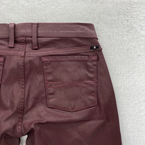 Joe's Jeans Charlie Skinny Crop Women's 6/28 Red Wax Coated Denim Low Rise Pants - Picture 11 of 12