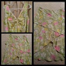 Tyler Böe Woman's Two Piece Dress Skirt/Shirt ~Size Large~Business~Casual~Floral