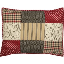 Victory Farmhouse Quilted King Size Patchwork Sham 21"x37" 100 Cotton Americana