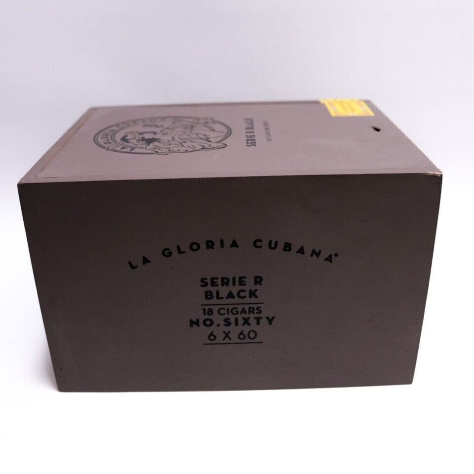 La Gloria Cubana Serie R Black No. Sixty Empty Wooden Ciga Box 6.5" x 5.25" x 4"