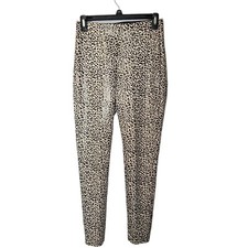Zara Animal Print Leopard Beige Black Pull On Pants Jeggings Leggings Size XS