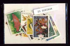 Surinam 25 timbres différents