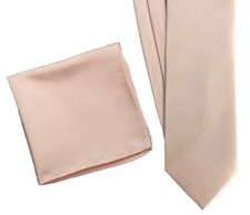 NEW MENS TIE  POCKET SQUARE SET VESUVIO NAPOLI ITALY PALE PINK