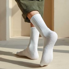 5 Pairs of men's autumn solid color thick odor-proof medium socks
