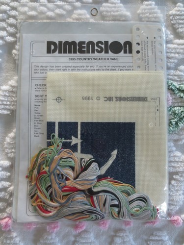 1995 Dimensions COUNTRY WEATHER VANE No Count Cross Stitch SEALED Kit #3995 - Picture 3 of 3