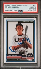 Ethan Holliday Signed 2023 USA Stars & Stripes 15U Team #30 Auto Card ~ PSA 9/10