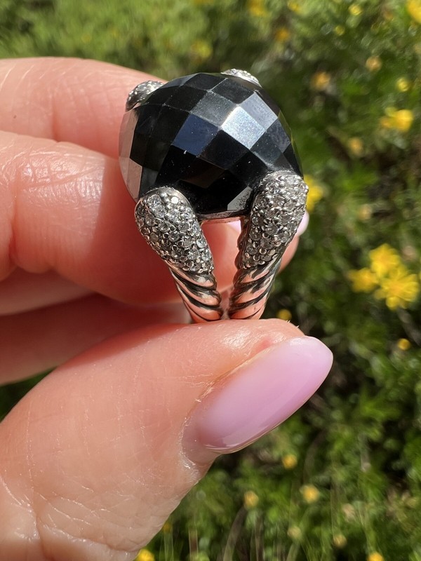 David Yurman Hematite  Diamond Willow Cocktail Ring