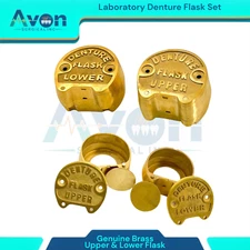2 Piece Set - Dental Lab Denture Flasks | Upper Flask and Lower Flask | Brass