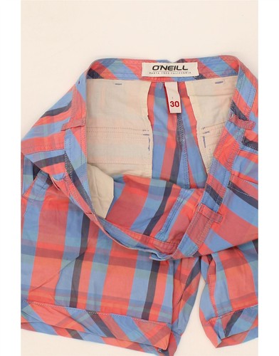 O'NEILL Womens Hot Pants W30 Medium Red Check Cotton EC02 - Picture 3 of 3